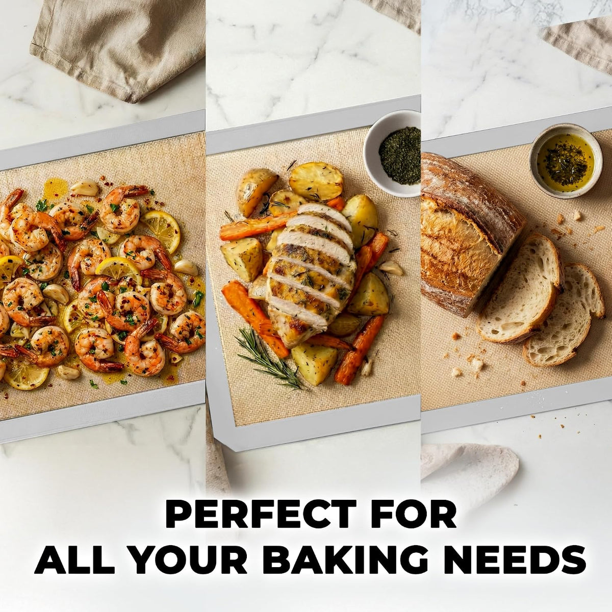 Zulay Kitchen Silicone Baking Mat – 16.5"×11.6" BPA-Free Reusable Baking Sheet, Heat Resistant 480°F – Non-Slip Border, Perfect for Cookies, Bread, Pastries & Oven Use - (Dark Gray)