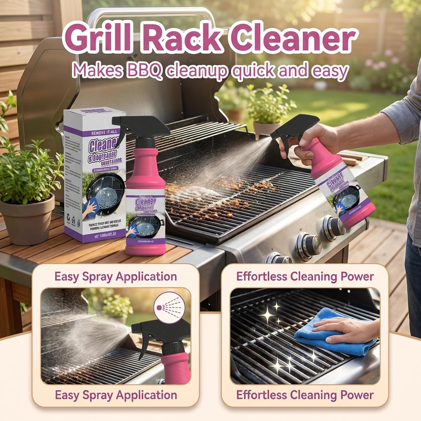 Fast-Acting Heavy-Duty Grill Degreaser Spray, Fast-Acting Heavy Duty Grill Degreaser Spray(2PCS)