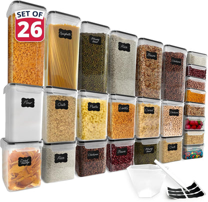 Reli. Airtight Canister Set with Lids (26 Set) | Clear Plastic Food Storage Canisters | Mega Variety Pack | BPA-Free