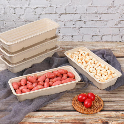 16oz disposable 3 compartments Sugarcane Fibers bowls with lid take away food containers Meal Prep Bowls 25 Pack