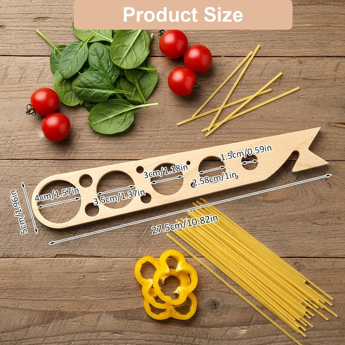 Pasta Measurer Tool with 5 Measurings Holes