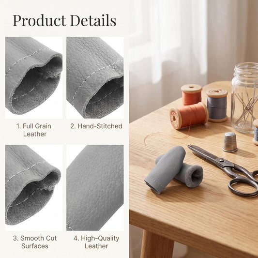 cobee 6 Pairs Leather Finger Protector Needle, Crochet Finger Protector