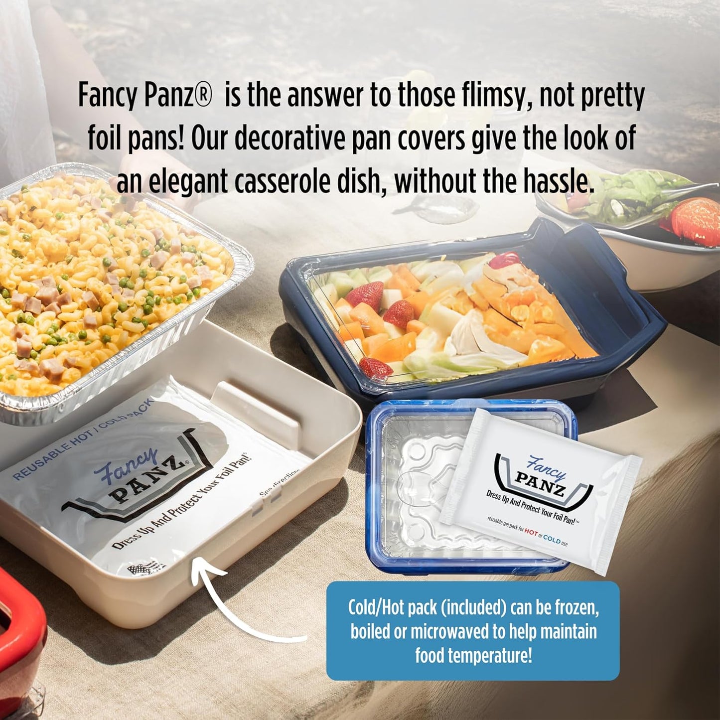 Fancy Panz Red Premium Aluminum Foil Pan Carrier with Secure Latch Lid - Reusable Casserole Carrier for Half Size Pans - Food Transport Holder for Potlucks, Parties, Tailgates & Entertaining