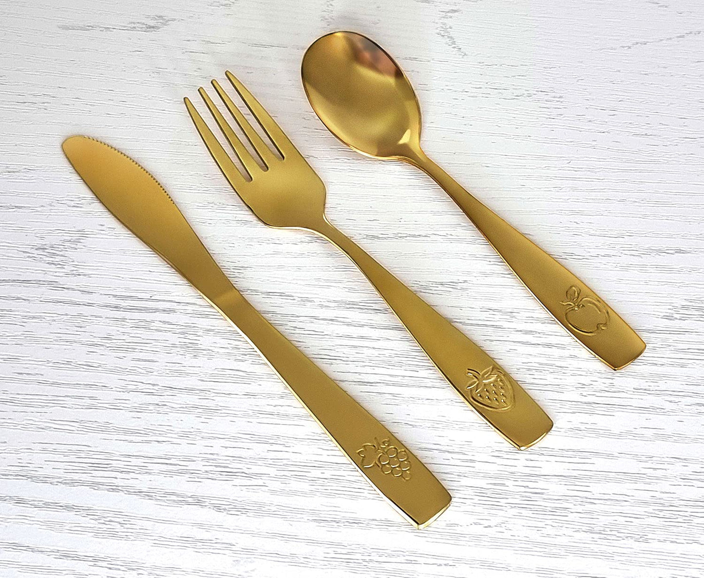 12 Piece Stainless Steel Kids Silverware Set - Child and Toddler Safe Flatware - Kids Utensil Set - Metal Kids Cutlery Set Includes 4 Small Kids Spoons, 4 Forks & 4 Knives - UV Rainbow