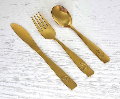 12 Piece Stainless Steel Kids Silverware Set - Child and Toddler Safe Flatware - Kids Utensil Set - Metal Kids Cutlery Set Includes 4 Small Kids Spoons, 4 Forks & 4 Knives - UV Rainbow