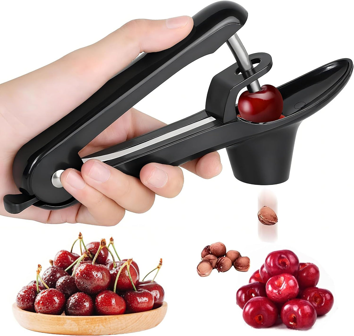 Cherry Pitter, Heavy-Duty Stainless Steel Cherry Pitter Tool, Easy Press