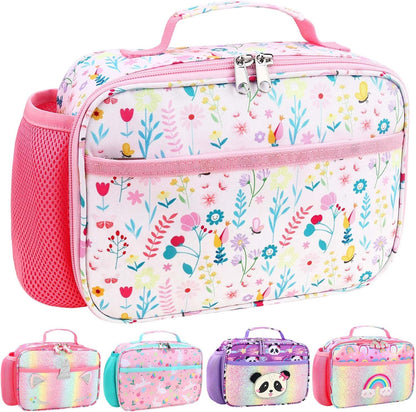 RHCPFOVR Kids Lunch Bag - Insulated Lunch Box for Boys Girls,Washable Lunch Bag and Reusable Toddler Leak-proof Lunchbox for School and Daycare - Colors B