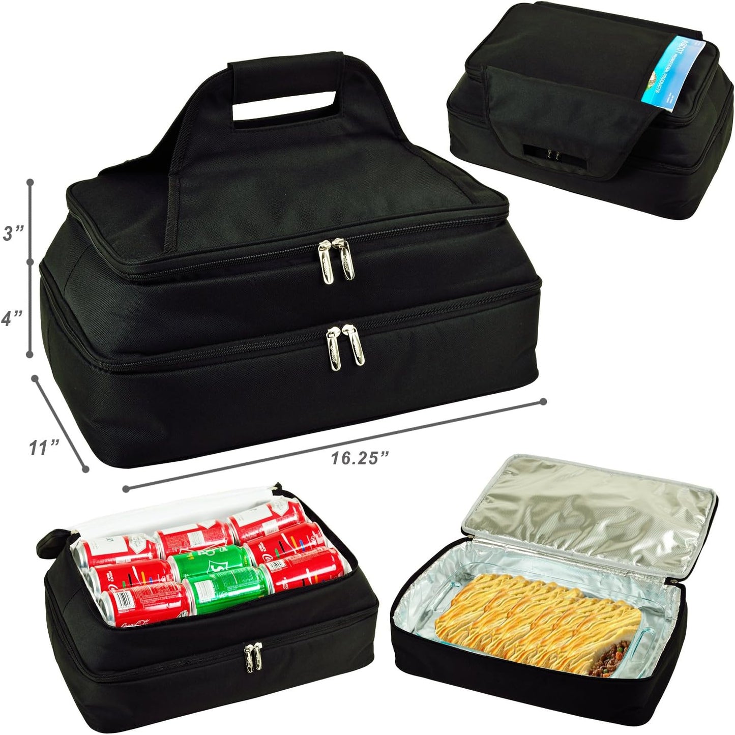 Picnic at Ascot Original Insulated Double Layer Thermal Food and Casserole Carrier- keeps Food Hot or Cold- Designed & Quality Approved in the USA