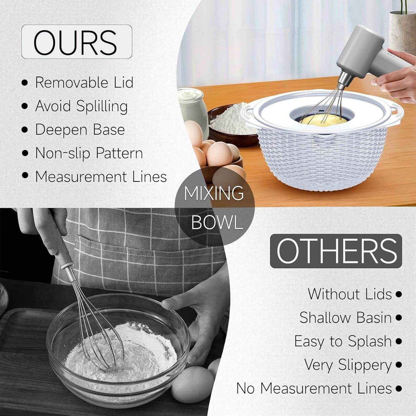 4-1 Colander with Bowl & Spoons Set - Rotatable Colander for kitchen with New Upgraded Graters, Food Strainer(Patented) for Pasta, Fruits, Vegetables, Funny Presents for Women, Beige
