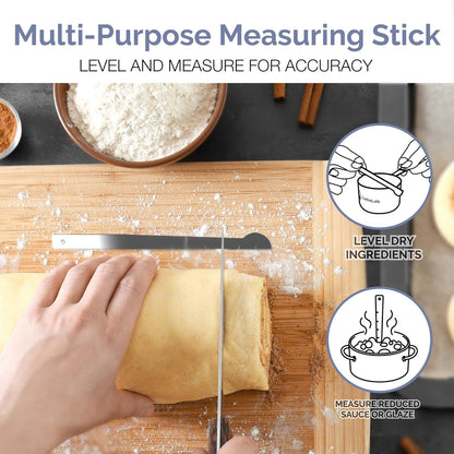 CuttleLab 22-Piece Stainless Steel Measuring Cups and Spoons Set, Tad Dash Pinch Smidgen Drop Mini Measuring Spoons, Measuring Stick Leveler, Measurement Conversion Chart Fridge Magnet, (Charcoal)