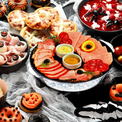 Baderke 3 Set 11.8" Chilled Serving Tray for Parties with Compartments Ice Chilled Party Platter Charcuterie Serving Board Cold Dish Dip for Fruit Seafood Vegetable Shrimp Cocktail (Natural)