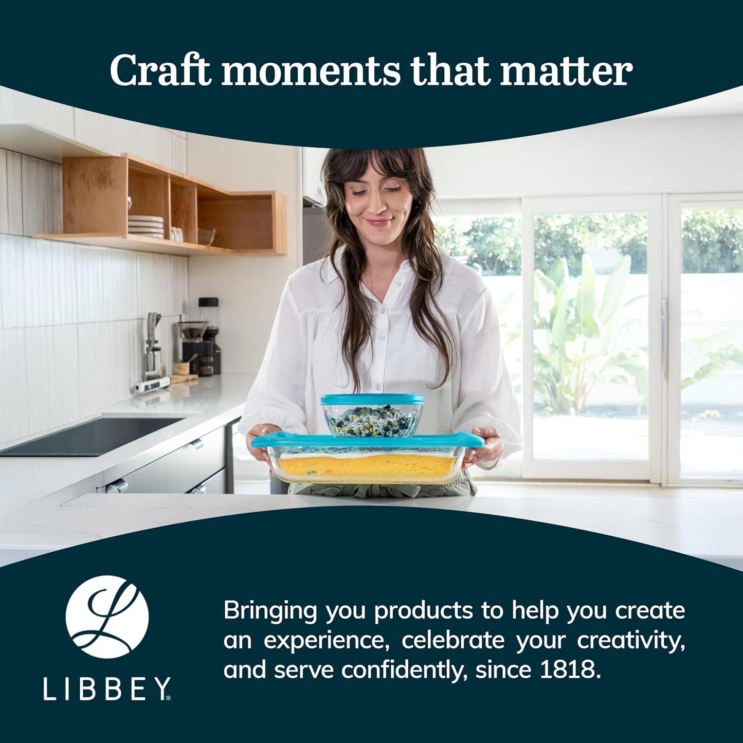 Libbey Baker’s Premium 2 Piece Glass Pie Plate, Stackable, Space Saving Casserole Dish Set with Lids, Glass Baking Dish Set for Fruit Pies, Quiches