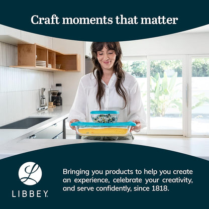 Libbey Baker’s Premium 2 Piece Glass Pie Plate, Stackable, Space Saving Casserole Dish Set with Lids, Glass Baking Dish Set for Fruit Pies, Quiches