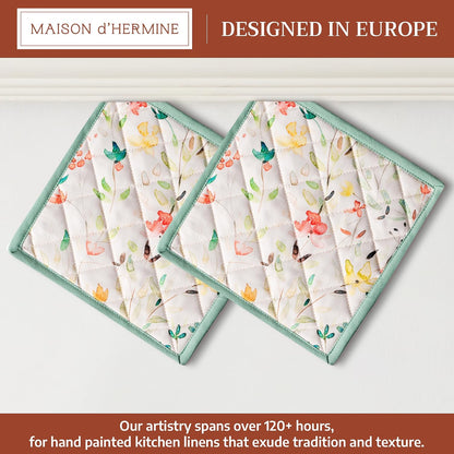 Maison d' Hermine Pot Holders 100% Cotton Potholders (8" x 8") - Colors A