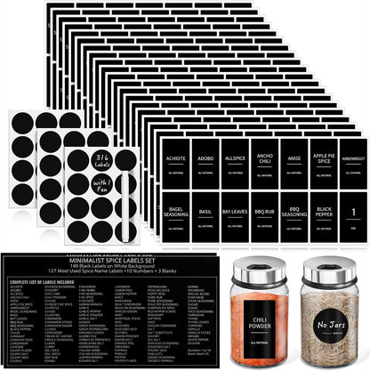 Segarty Food Label Stickers, 300 Pcs Blank Expiration Date Stickers to Write On, with 1 Black Pen, Waterproof Removable Freezer Labels for Glass Spice Jars, Canister, Food Container