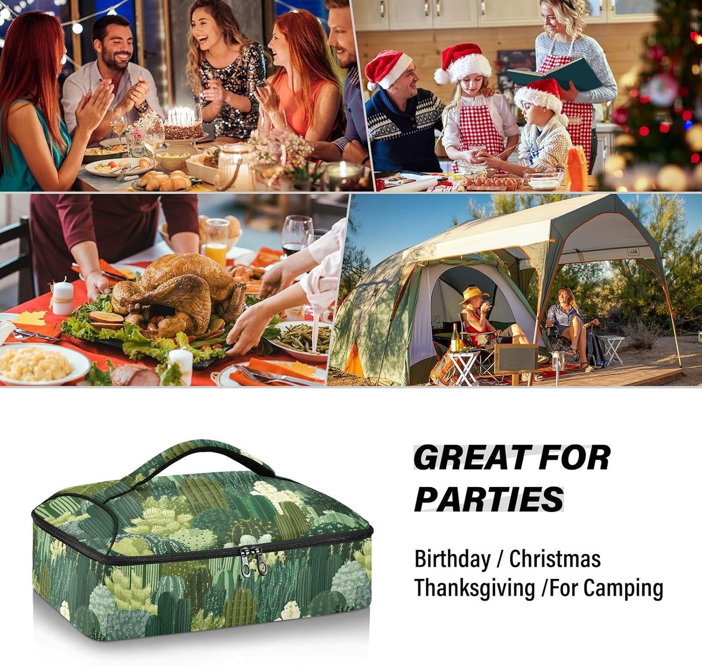 Casserole Carriers for Hot or Cold Food Reusable Casserole Dish Carrier Insulated Thermal Large Capacity Durable Perfect for Party Camping Family Gatherings Yellow Fish - Colors A
