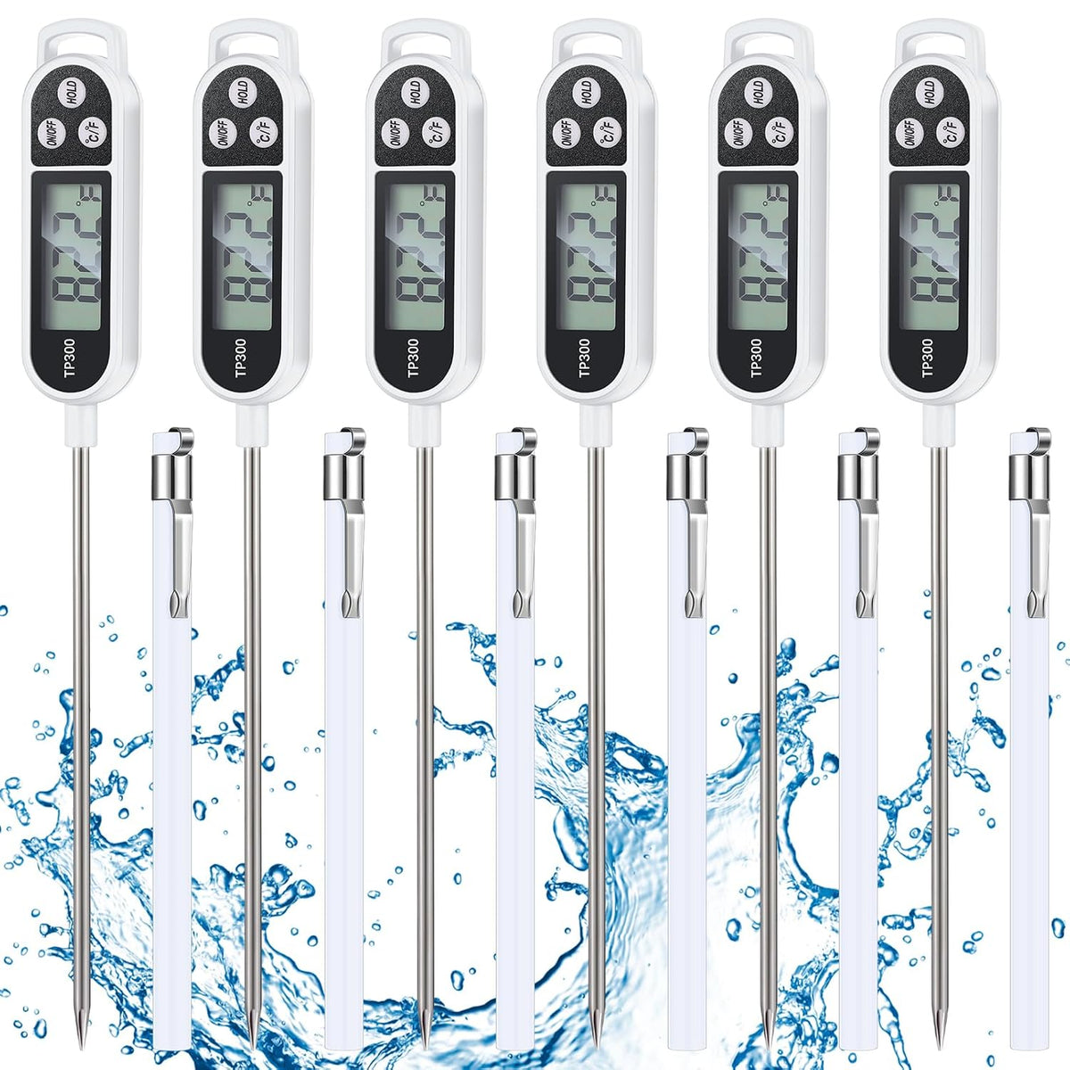 Copkim Food Thermometer Instant Read Probe BBQ,Red
