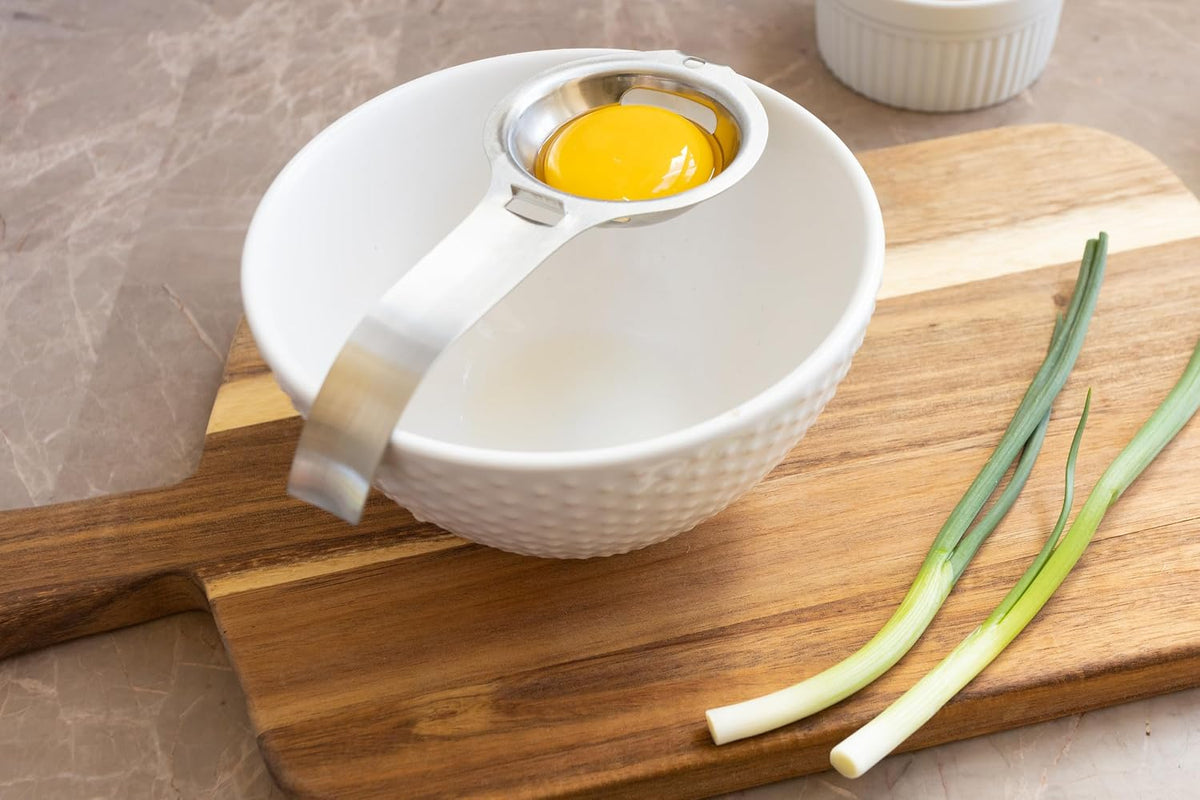 Fox Run Stainless Steel Egg Yolk Separator For Raw Eggs, 6.75” x 1.75” x 1”