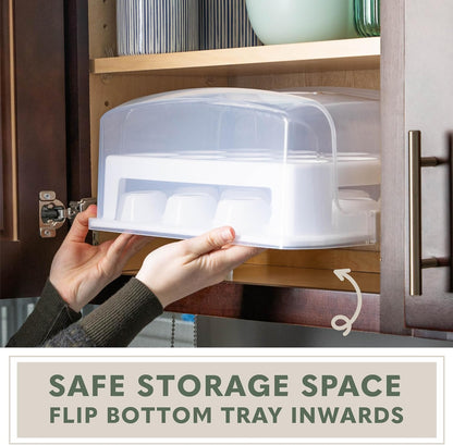 EXTRA TALL DOME 24 Cupcake Carrier, Green Cupcake Holder Carries 24 Cupcake Storage Container, Muffin Traveler Two Tier Stand Reusable Cupcake Box
