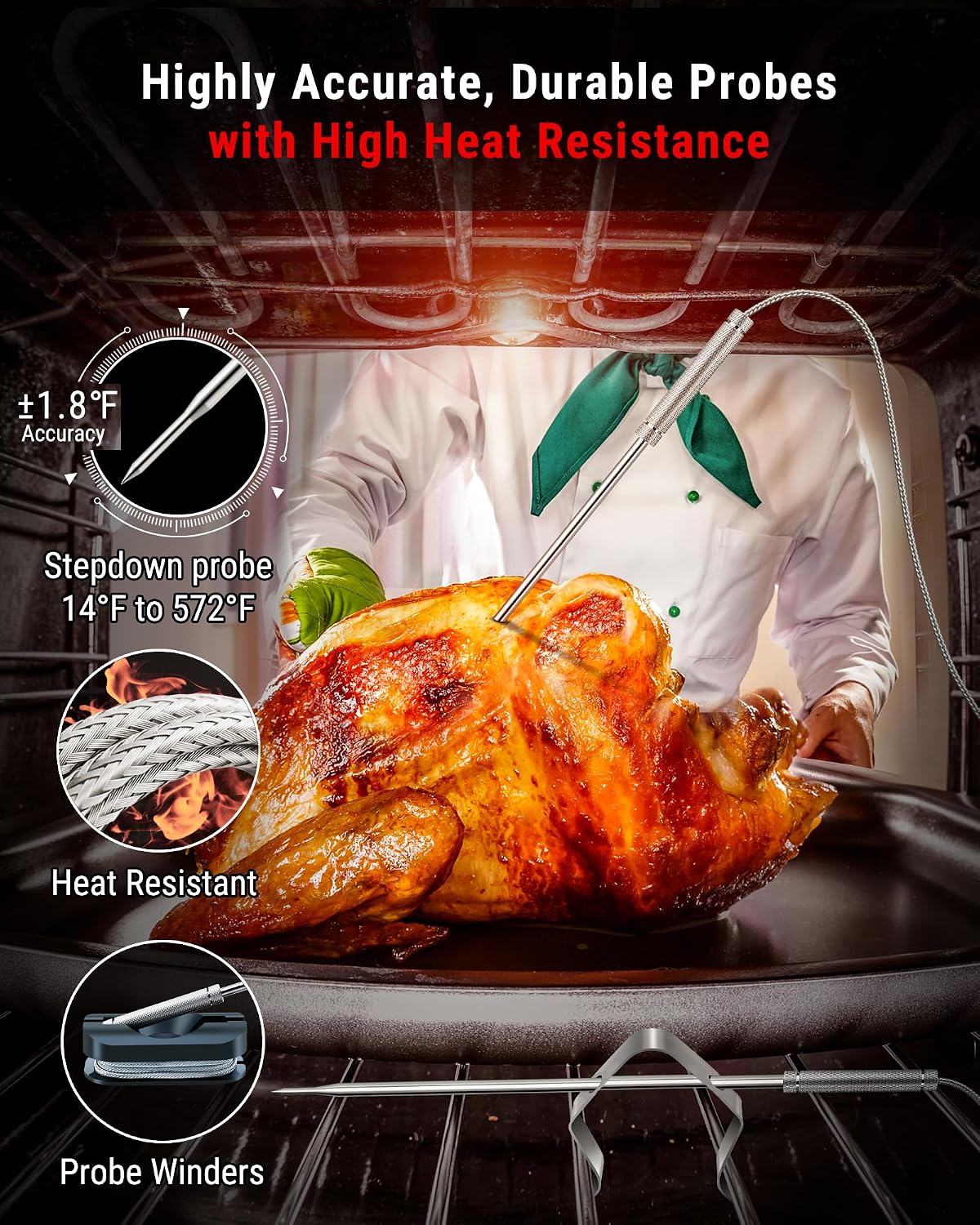 TempPro TempSync 1000FT Wireless Meat Thermometer for Grilling and Smoking