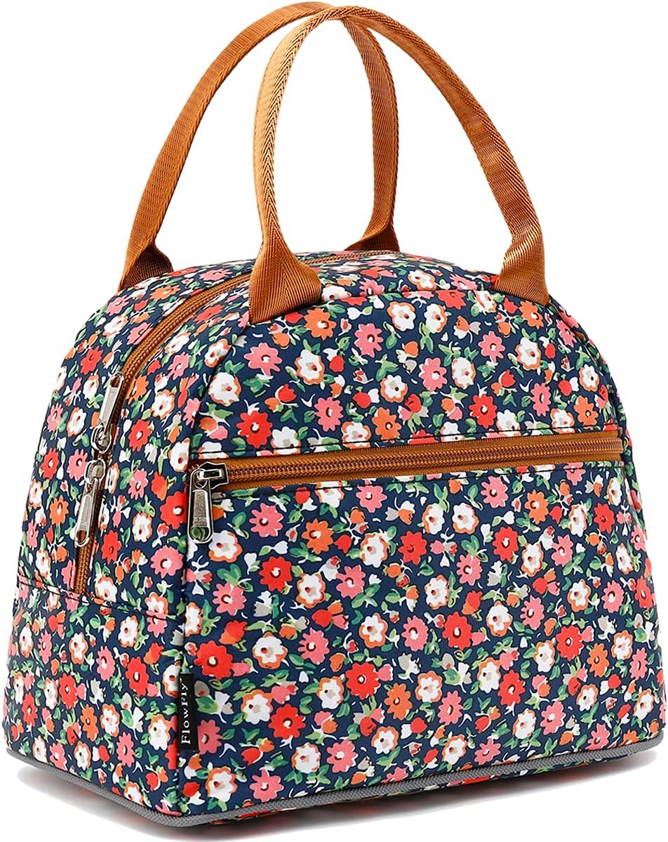 FlowFly Insulated Lunch Cooler Bag - Tote Bag Organizer for Women/Men, Black - Colors A