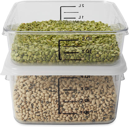 Rubbermaid Commercial Products Space Saving Square Food Storage Container 6 Quart Clear for Kitchen/Sous Vide/Meal Prep