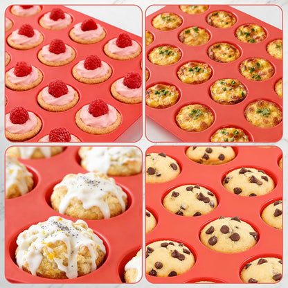 CAKETIME 12 Cups Silicone Muffin Pan - Nonstick Cupcake Pan 1 Pack Regular Size Silicone Mold for Baking