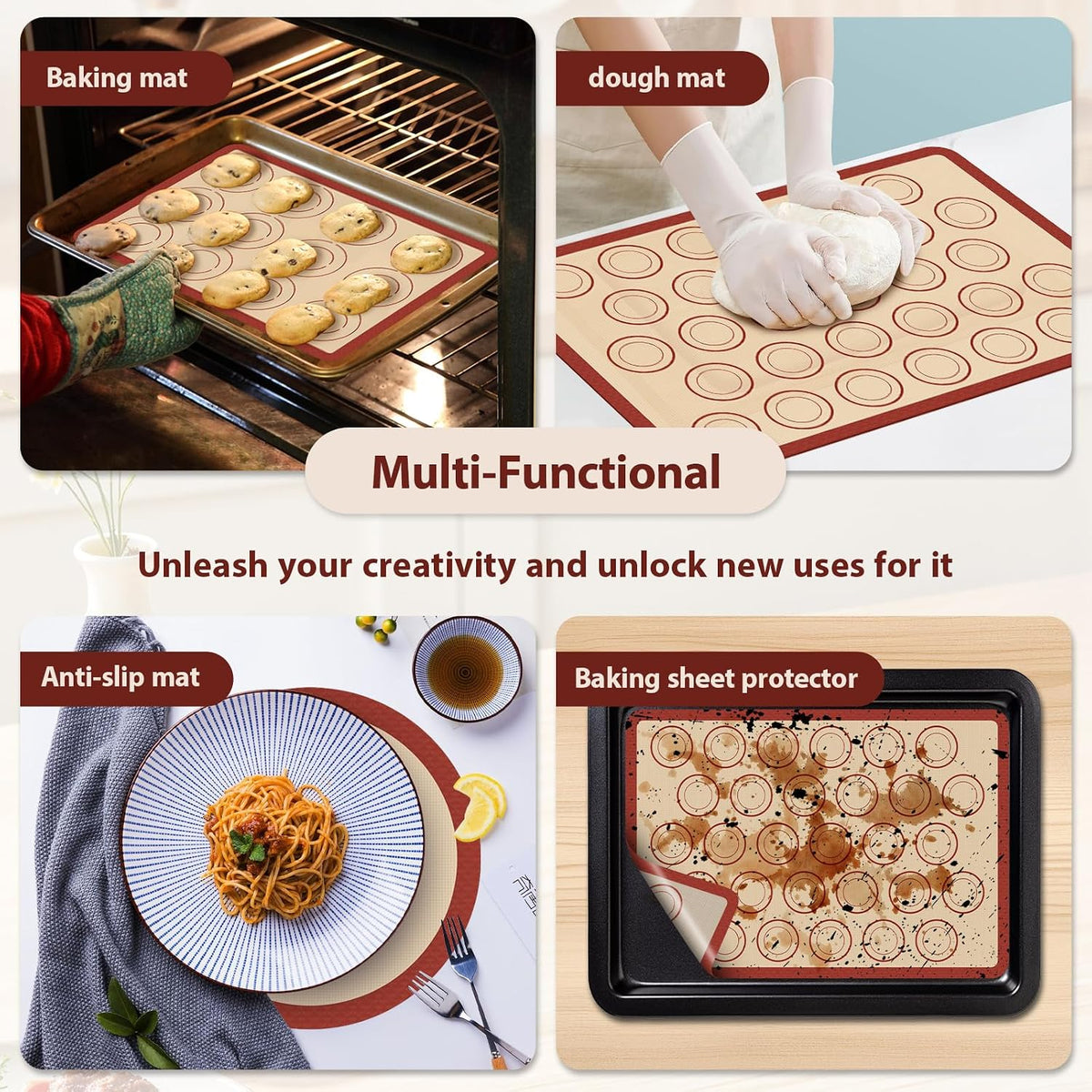 Silicone Baking Mat, Nonstick & Reusable
