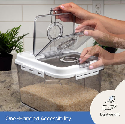 Chef's Path Extra Large Airtight Food Storage Containers with Lids, Pack of 2, 6.5L, 220Oz, Airtight Kitchen and Pantry Bulk Canisters for Flour, Sugar, Rice, and Baking Supplies - Transparent