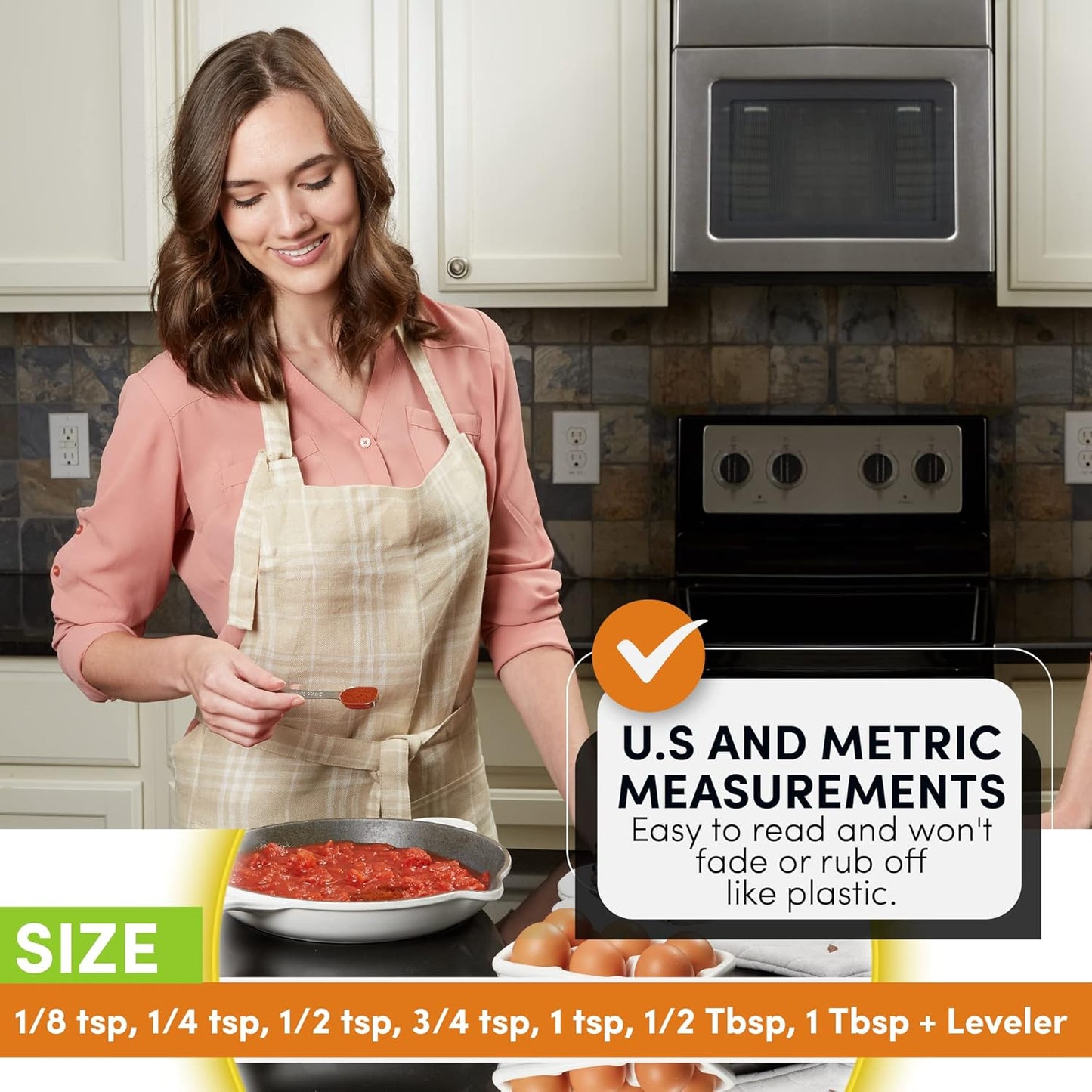 Spring Chef Stainless Steel Measuring Cups and Spoons Set of 14 with Leveler, Nesting Kitchen Metal Measuring Cups and Spoons Set for Dry and Liquid Ingredients, Perfect for Cooking & Baking