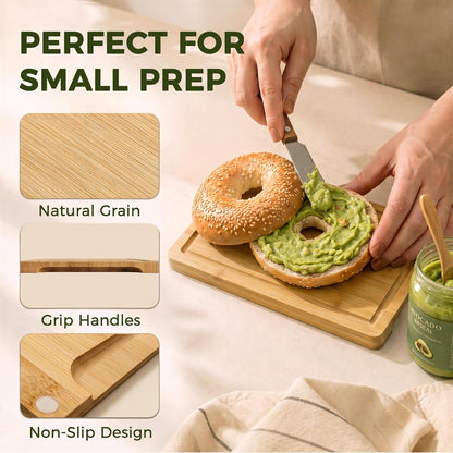 Kikcoin 17"×11" Bamboo Cutting Boards for Kitchen, Knife-Friendly Food Grade Wooden Cutting Boards for Kitchen, Charcuterie, Extra Large Chopping Boards with Deep Juice Groove, Reversible, Natural