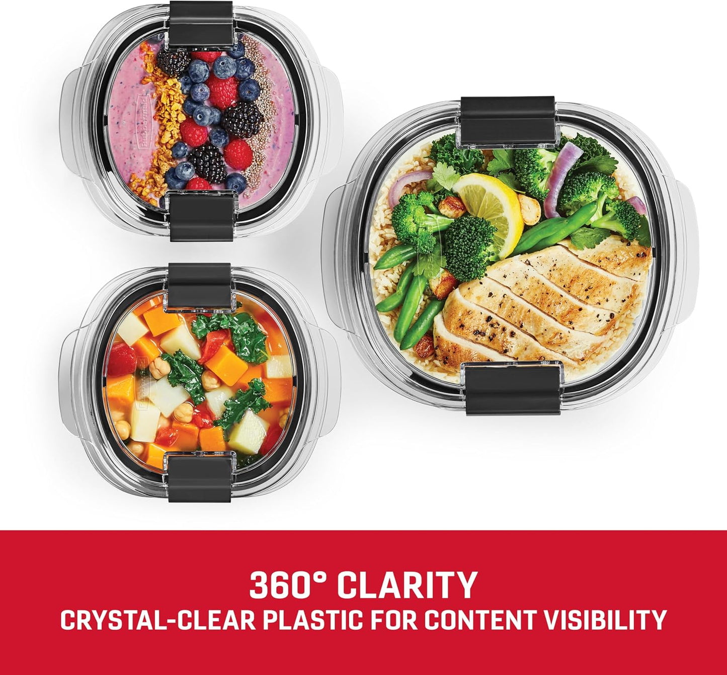Rubbermaid Brilliance BPA Free 44-Piece Food Storage Containers Set Airtight Leak-Proof with Lids for Meal Prep Lunch and Leftovers