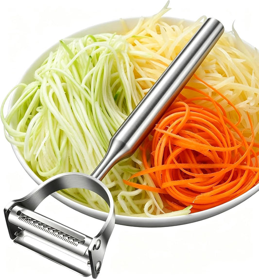 2‑in‑1 Vegetable Peeler, Stainless Steel Julienne Peeler