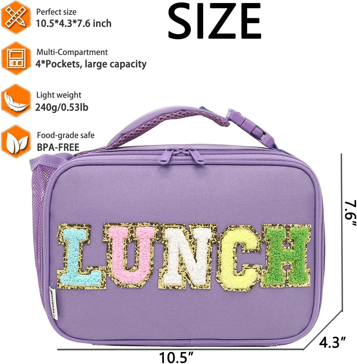 GYEUKHAM Insulated Lunch Box for School, Thermal Reusable Durable Freezable Lunch Bags for Kids Boys Girls Men Women - Small Soft Cooler Portable Lunch Tote Kit for Work Picnic Travel,Black