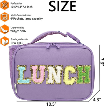 GYEUKHAM Insulated Lunch Box for School, Thermal Reusable Durable Freezable Lunch Bags for Kids Boys Girls Men Women - Small Soft Cooler Portable Lunch Tote Kit for Work Picnic Travel,Black
