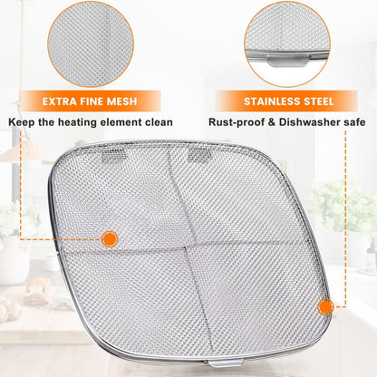 Stainless Steel Splatter Shield for Ninja Foodi AG301, Air Fryer Accessories Replacement Parts Fine Mesh Splatter Screen for Ninja Foodi 5 in1 Indoor Grill Air Fryer AG300,AG300C,AG301C,AG302,AG400