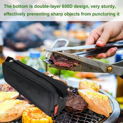 Grill Tool Organizer, BBQ Tool Storage Bag - 20" Heavy-Duty Storage Bag Waterproof 600D Oxford, Folding Design Gift for Camping, Tailgates, Outdoor BBQ Parties (20" Lx6 Wx5 H)