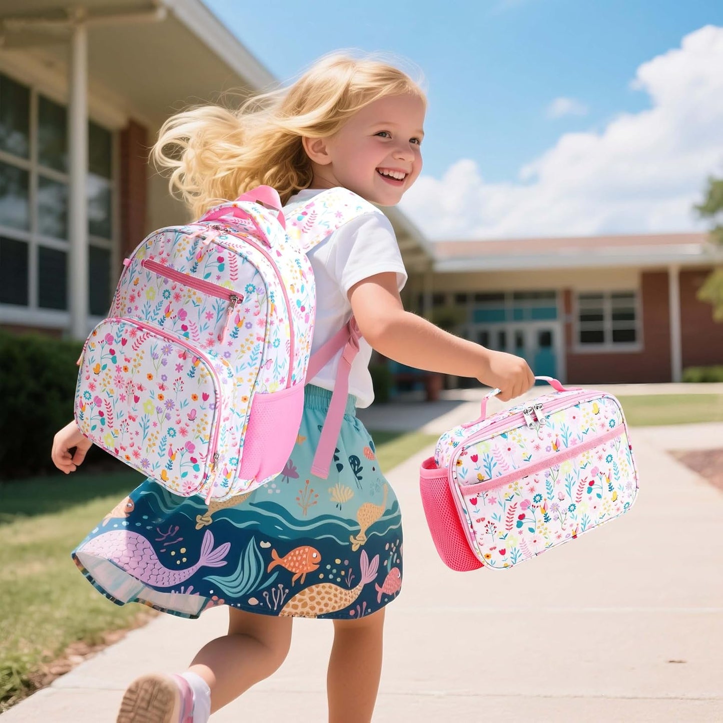 RHCPFOVR Kids Lunch Bag - Insulated Lunch Box for Boys Girls,Washable Lunch Bag and Reusable Toddler Leak-proof Lunchbox for School and Daycare - Colors B
