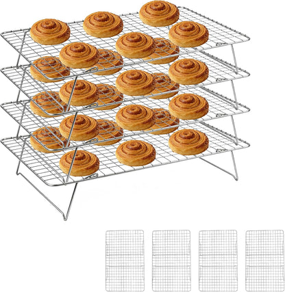 Cooling Rack 16"x10", 3-Tier Stackable & Collapsible Cooling Racks