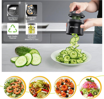 5 in 1 Safe Vegetable Mandoline Slicer for Kitchen, Adjustable Thickness