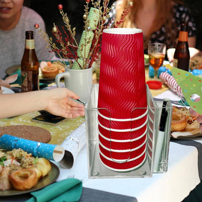 YeeBeny Cup Holder with Marker Slot, Acrylic Party Cup Organizer Storage Party Cup Dispenser Cup Mark Your Cup, Single Cup Dispenser, Disposable Cup Dispenser, Perfect for Any Occasion