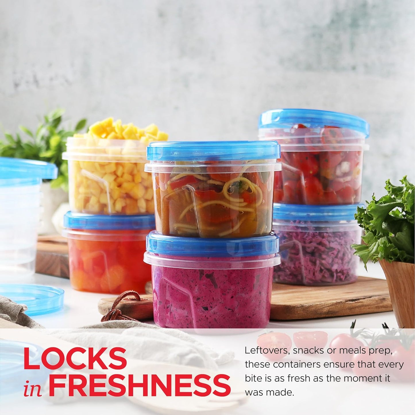 Tafura 10 Pack Leakproof Freezer Containers for Food with Twist Top Lids - 32 Oz BPA Free Reusable Plastic Soup Containers with Screw On Lids - Ideal for Meal Prep, Leftovers & Pantry Organization