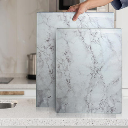Kitchenville Glass Cutting Board 20”x16”: Tempered Glass Kitchen Counter Protector - Durable- Scratch-Resistant, Heat-Proof - Clear Design