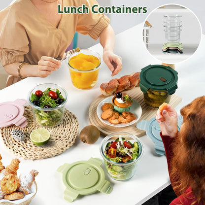 Freshmage 23oz Glass Meal Prep Containers with Lids, Airtight 3-Cup Glass Storage Containers Set, Heat-Resistant BPA-Free for Soup, Leftover, Microwave, Dishwasher, and Freezer Safe (6 Packs)