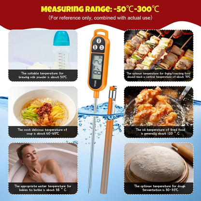 Copkim Food Thermometer Instant Read Probe BBQ,Red