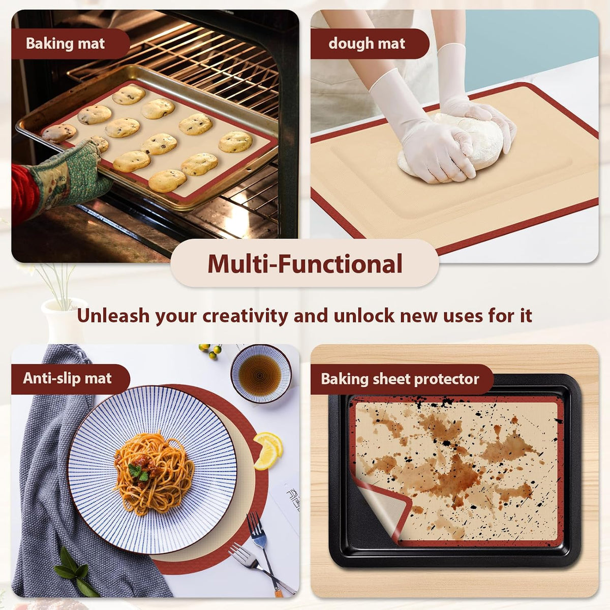 Silicone Baking Mat, Nonstick & Reusable