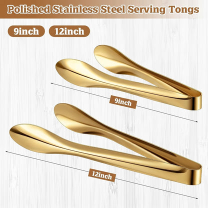 Silver Polished Serving Tongs 9 Inch