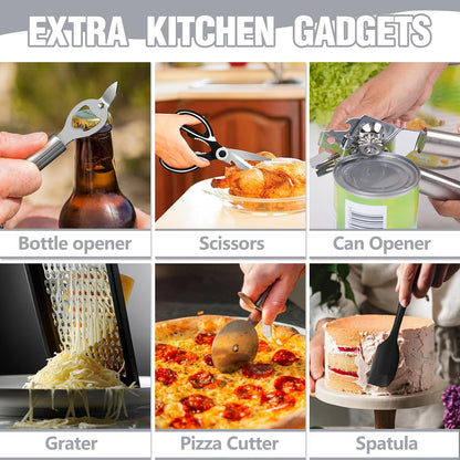 Umite Chef Food Grade Thickened Silicone (Stainless Steel Core) Kitchen Gadgets Tools Set - Kitchen Cooking Utensils Set, Heat Resistant Kitchen Spatula Tools Set