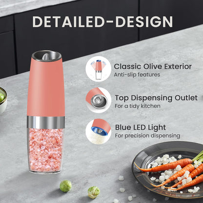 Battery Operated Salt And Pepper Grinder Set 2 Pack (Black)