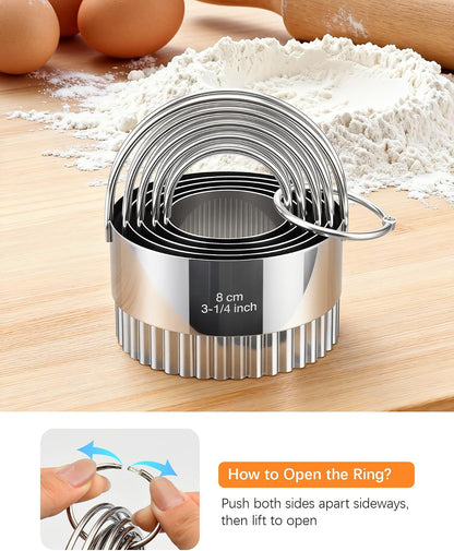 Biscuit Cutter Set with Handle, 5pcs Cookie Cutters